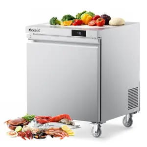 Coolski 27 in. Commercial Undercounter Refrigerator Sandwich & Salad Prep Table, 7.5 cu. ft. Stainless Steel Food Prep Station