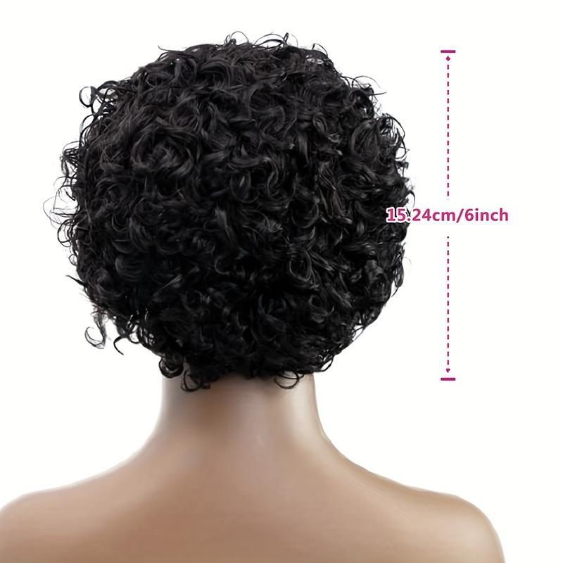 [Curly Blonde Wig] Kinky Curly 13x1 Short Blonde Lace Front Wig |   High-Quality Human Hair with Flocked Highlights, Density Elf Cut, Natural Look for Parties & Casual Attire