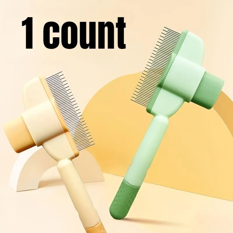 Self-cleaning Pet Grooming Comb, 1 Count Durable Handle Pet Hair Removal Comb, Pet Grooming Tool for Cats and Dogs, Groomer Tools, Self Grooming Brush