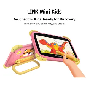 LINK Mini Kids Tablet – 7" IPS Eye-Care Display, Kid-Proof Case, 2-in-1 Handle & Stand, Stylus Included, Up to 12GB RAM + 32GB Storage + 2TB Expand, 3000mAh Battery, TÜV SÜD Low Blue Light