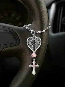 Car Rearview Mirror Cross Pendant, Car Rearview Mirror Hanging Ornament, Car Interior Decoration Accessories for Women & Men, Car Interior Accessory, Car Interior Decorative, Boujee Car Accessories