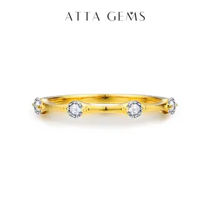 Round Cut 2.5mm Synthetic Moissanite Ring for Women D/VVS1 Wedding Band Luxury Engagement Fine Jewelry R119