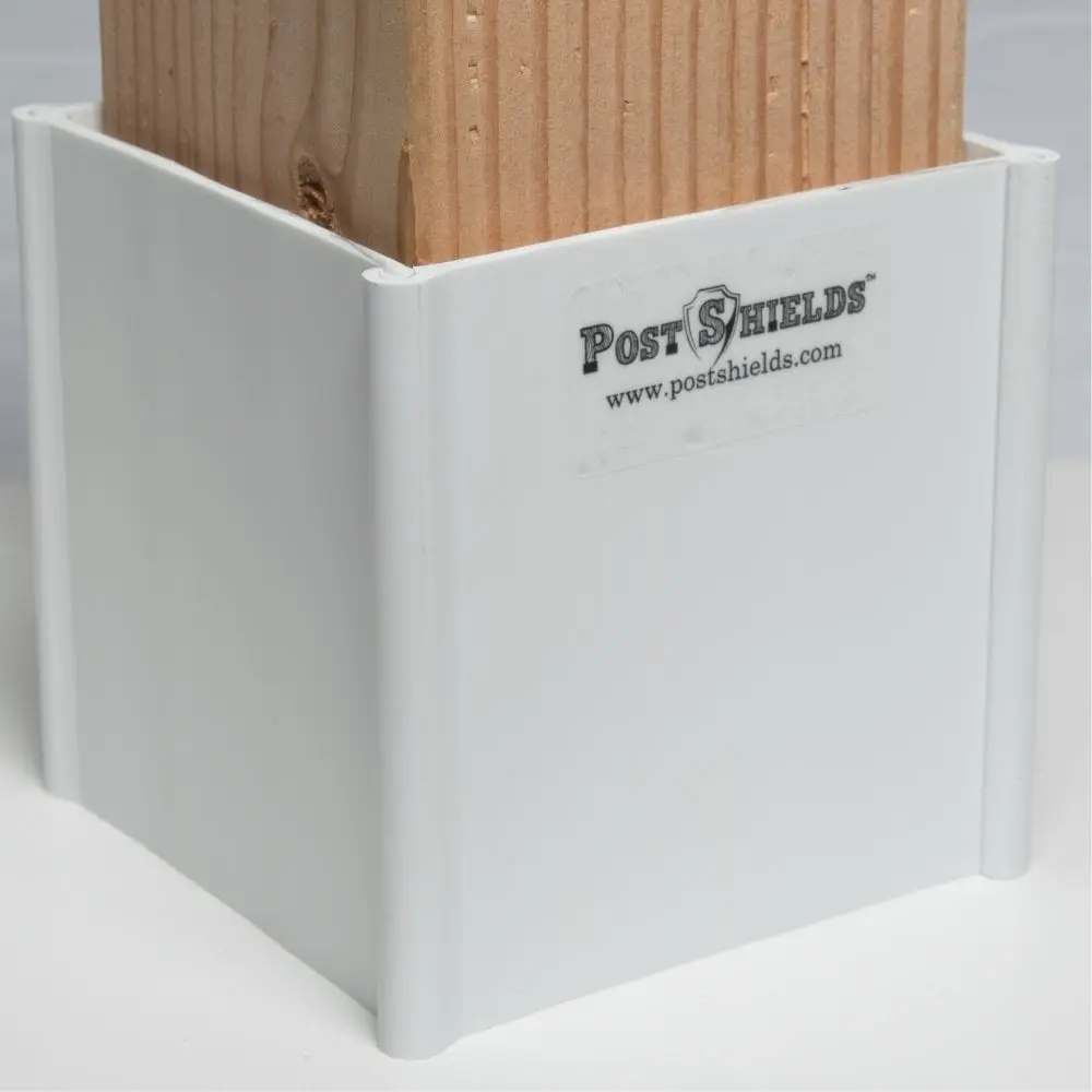 212 MAIN Plastic Post Shields (4x4x4", 0.4 lbs) - Bronze Outdoor Mailbox & Fence Protector, UV-Proof, Grass Trimmer Damage Prevention, Moisture Protection Barrier, Easy Install, Affordable Wooden Post Cover Solution to Improve Appearance