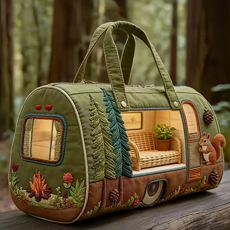 Fashionable Printed Women's Yoga Bag Handbag, New Novelty Tote Bag, Handheld Travel Bag, Multi-functional Sports and Fitness Bag for Short Trips, Bus Series Travel Bag, Suitable for Outings, Travel, Vacations, and Beach Outings
