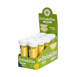 Drinklits Lemon Immune Support Fizzy Tablets (8) Tube Bundle | Daily Immunity - 0g Sugar - Vitamins - Electrolytes - Botanicals | 80 Servings – 10 Tablets per Tube