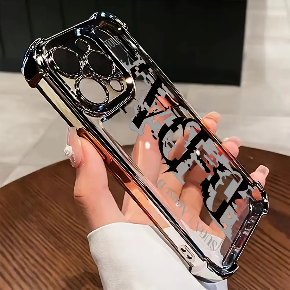 Fashion Suga D-DAY TPU Smartphone Case - Shockproof, Transparent, Multi-Size Soft Cover for iPhone 16,15,14,13,12,11 Pro Max,X,XR,XS Max,8,7 Plus Protective Accessory