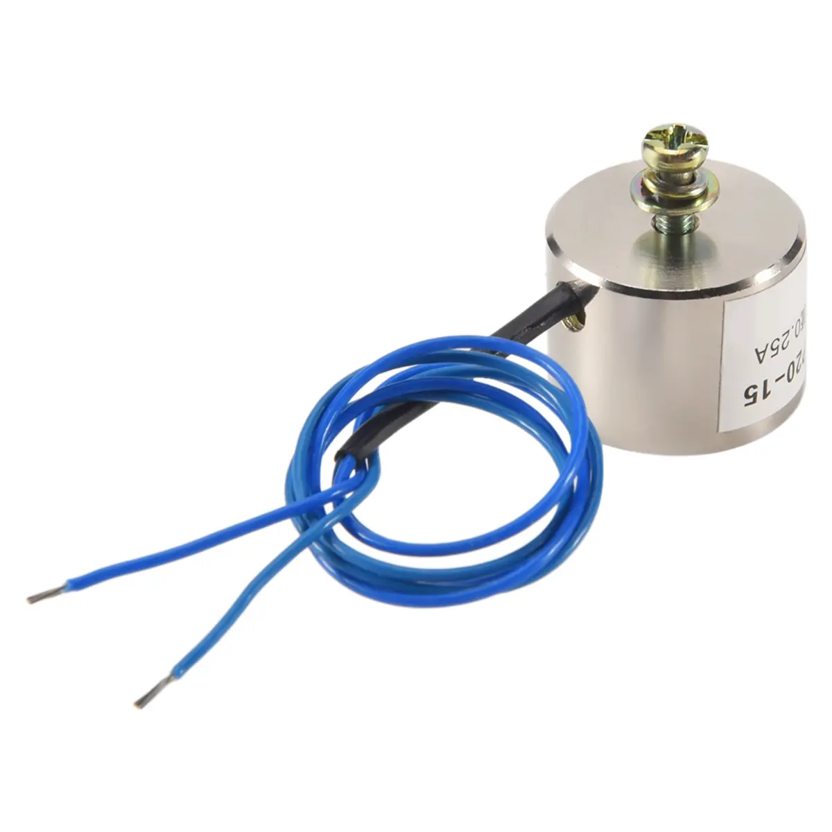 1 x Disc-Shape Suction-Type Solenoid Electromagnet, 12VDC Rated High Lift Force 12V Rated Electric Lifting Magnet (2.5Kg/5.5LB, 20x15mm, 19cm Wire Leads) for Home Appliances, Metal Parts Handling