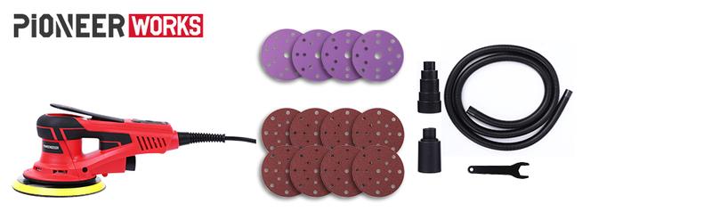 GARVEE Electric Random Orbital Sander,GARVEE Brushless Motor,Powerful 350W & Low Vibration Palm Sander,10000 RPM Variable Speed,6-Inch For Woodworking, Polishing,Carpentry