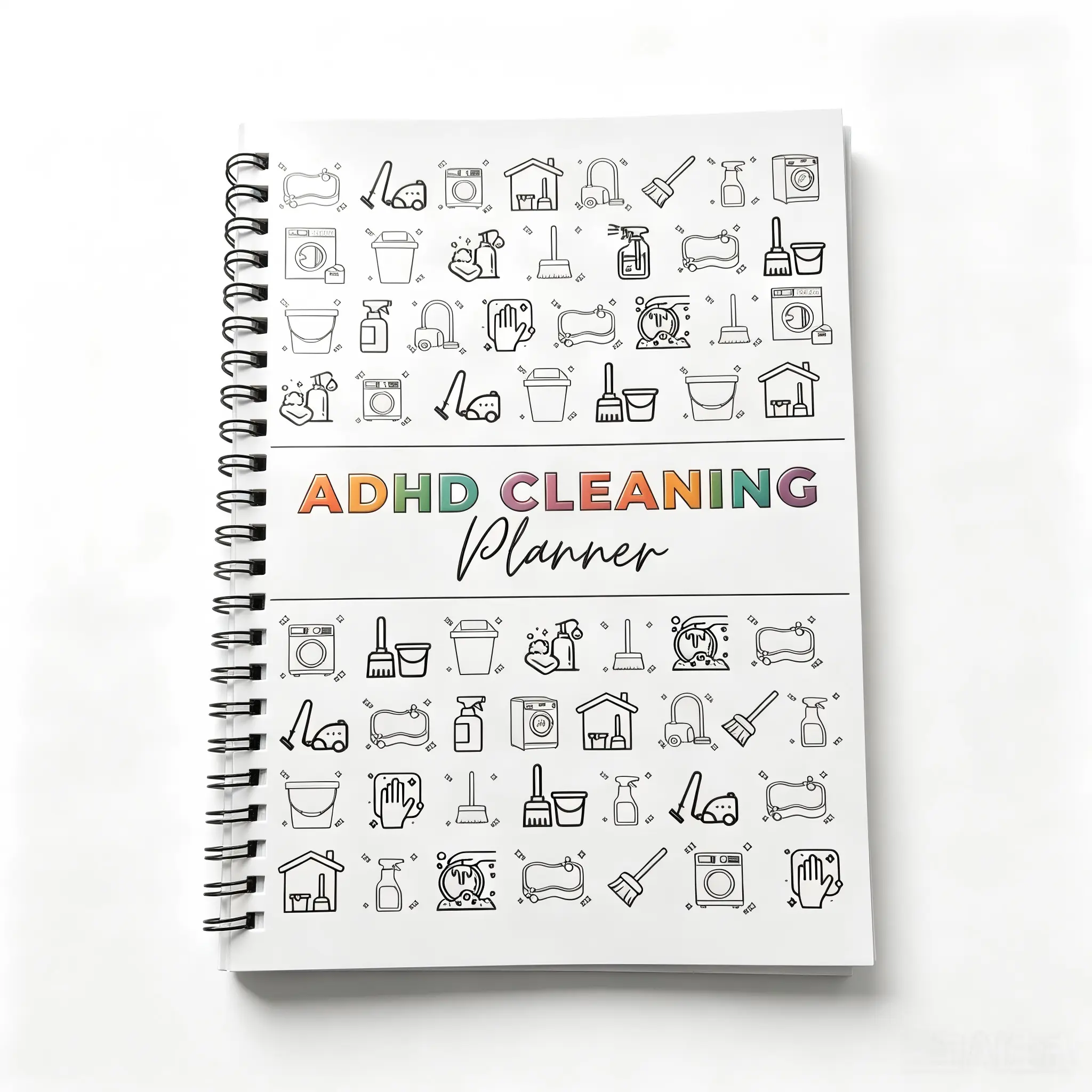 ADHD-Friendly Spiral Notebook - Daily Cleaning Planner, No-Overwhelm Chore Task Tracker for Home, Office