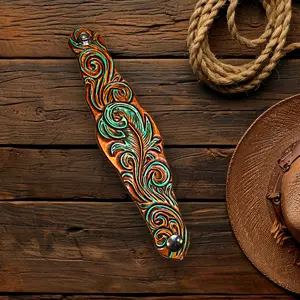Hand Tooled Leather Snap Cuff