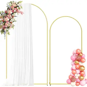 Arch Backdrop Stand, 7.2FT+6FT Wedding Arch Frame, Gold Wedding Arch Backdrop Stand Set of 2, Balloon Arch Backdrop for Wedding Birthday Baby Shower Graduation