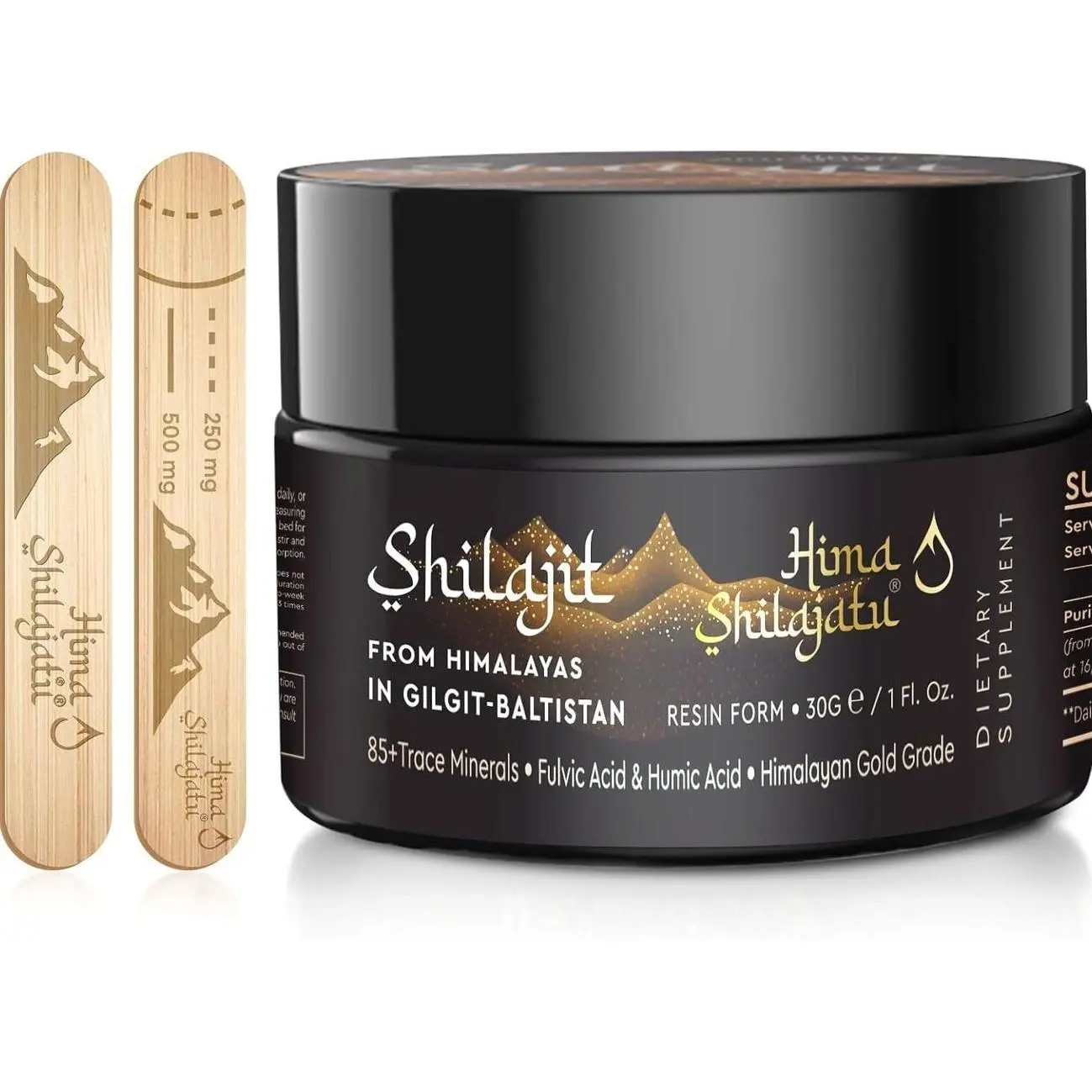 Shilajit Purest Himalayan Organic Shilajit Resin - Gold Grade 100% Purity Shilajit with Fulvic Acid & 85+ Trace Minerals Complex for Energy & Immune Support, 30 Grams (2 Months Supply)