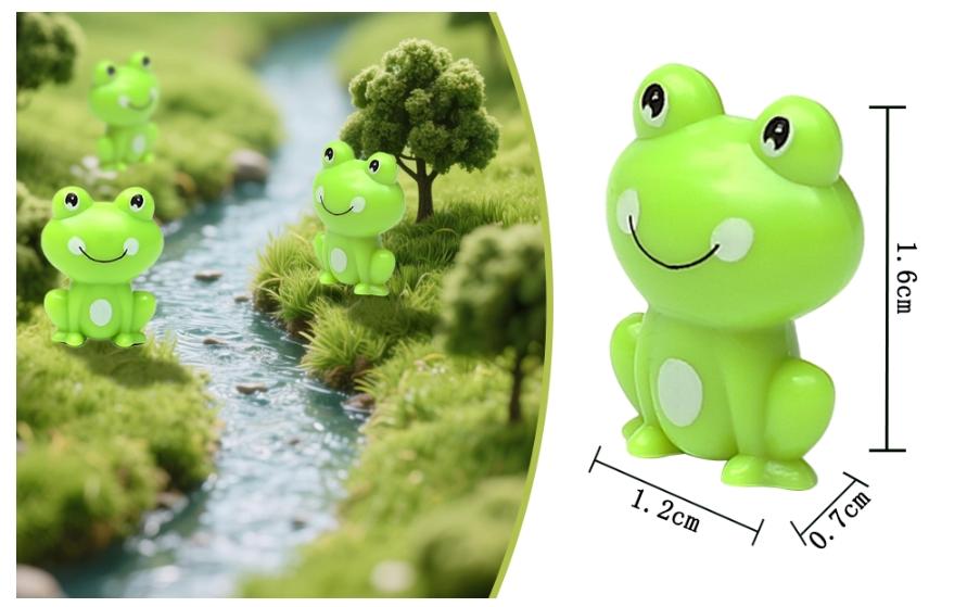 100 Pack Mini Green Plastic Frogs, Small Frog Figurine Tiny Frogs to Hide Fairy Garden Miniature Dollhouse Home Decor Frog Decorations for Party