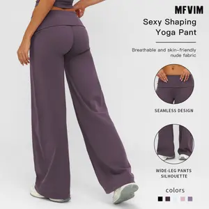 MFVIM Women’s High-Waisted Athletic Yoga Workout Pants, Solid Color Slim-Fit High-Elasticity Leggings, Yoga Gym Activewear Athleisure Bottoms Clothes for Indoor & Outdoor Use