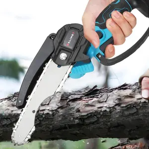 20V Electric Chain Saw, Rechargeable Lithium-Ion Battery Powered Chain Saw, Lightweight & Portable Design Chain Saw for Tree Cutting & Wood Cutting