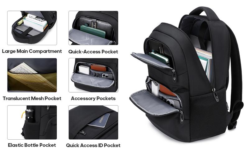 Bruno Cavalli 15.6inch Laptop Backpack #18636 Black with Front Pocket & Adjustable Straps for Everyday Use Modern & Practical Design Work Bags Bruno Cavalli 15.6inch Laptop Backpack #18636 Black with Front Pocket & Adjustable Straps for Everyday Use Modern & Practical Design Work Bags