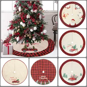 36-48 Inch Large Christmas Tree Skirt, Luxury Tree Base Cover for Holiday Party and Home Christmas Decor Indoor Decorations