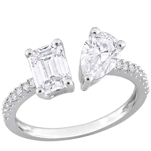 MoissanIce 2.05 cttw Moissanite Split Shank Ring, Sterling