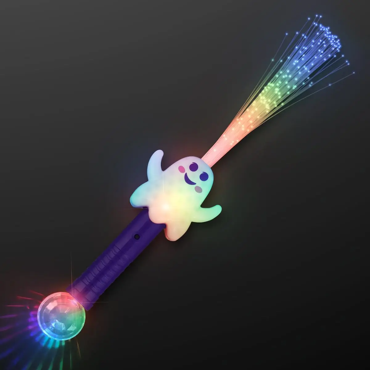 Light Up Fiber Optic Ghost Wand with Multicolor LEDs