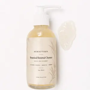 VÉRAÉ Vegan Botanical Renewal Facial Cleanser - Daily, Sensitive, Soothing Lightweight Scented Powder Face Wash with Gentle Hydrating Cucumber, Green Tea & Bamboo Gel Formula for Adults (4 oz)