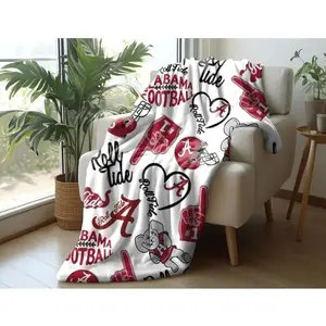 Alabama Blanket, Crimson Tide Velveteen Plush Blanket, Bama Fan Gift!