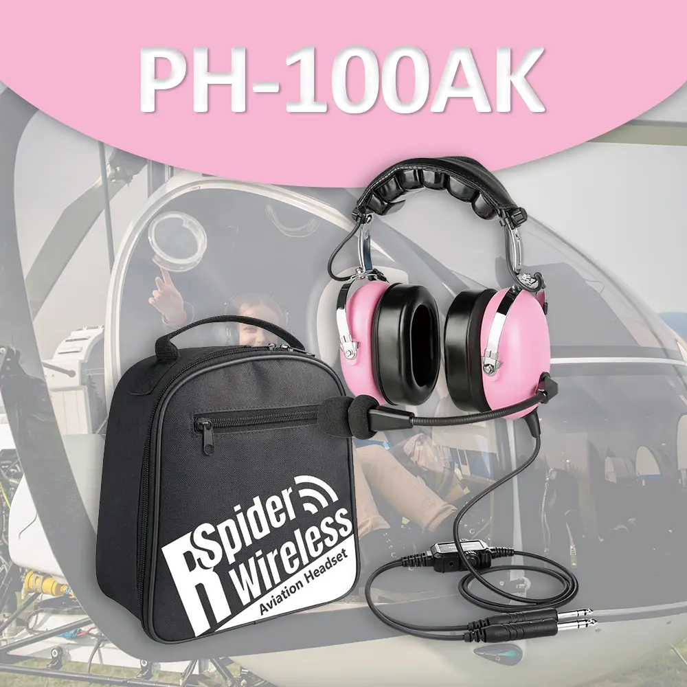 General Aviation Child Electronic Audio Headphone with Noise-Canceling Microphone, Noise Isolating Comfortable Ear Seals, Adjustable Headband, Included Headset Bag