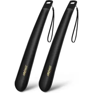 Plastic Shoe Horn Long Handle 16.5Inch, Long Shoehorn Sturdy For Men,Women,Children with Hook