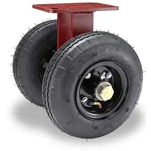 Hamilton Pneumatic Dual-Wheel Rigid Part# R-7208-PR Caster with 8" Pneumatic Air-Filled Tire with 3/4" Straight Roller Bearing - 660 Lbs Capacity - USA Made