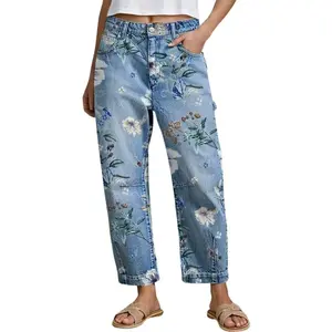 Mid Rise Barrel Jeans – Stretchy & Flattering