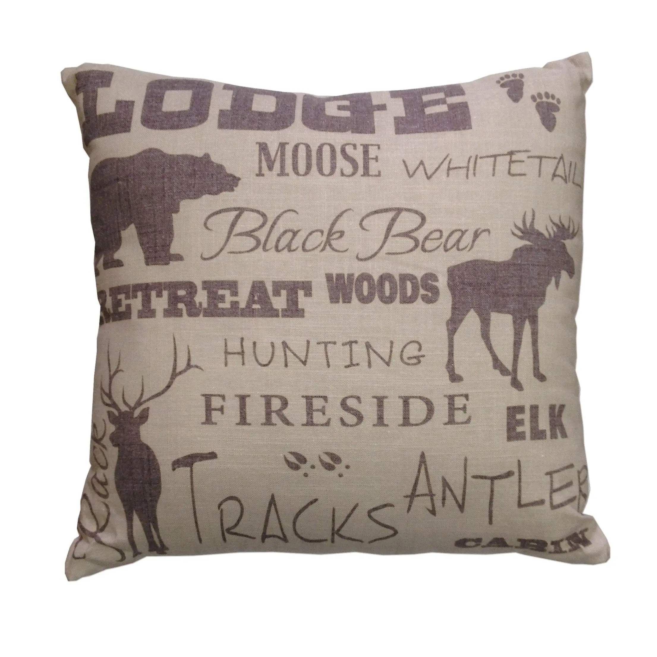 Lodge Text Collage Decorative Throw Pillow