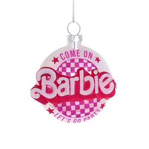 Barbie Party Checkered Christmas Ornament