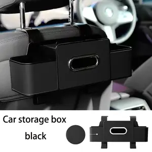 Multifunctional Car Back Seat Storage Organizer-CarStorage Bag with 2 Cup Holders, Tissue Box, Hooks &Phone/Key/Ticket Holder-Universal Car Interior Accessories for Stowing & Tidying-Car Storage Organizers