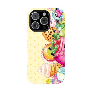 Shopkins cartoon print phone case, suitable for iPhone 11-17 Pro Max/Plus and Samsung Galaxy S21-26.