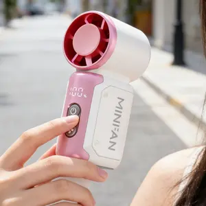 Digital Display Portable Outdoor Pocket Fan, JF157 USB Rechargeable Turbo Fan 199 Speeds, Rechargeable Hand Fan, Portable Personal Fan, Rechargeable Wind Fan