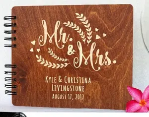 Personalized Rustic Wedding Guest Book Wooden Hand Made Wood Alternate Mr Mrs Guestbook Custom Newlywed Wedding Guest Register Photo Booth