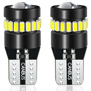 Canbus Error Free T10 LED Bulbs, 6000K White 400LM High Bright 3014+3030 Chips 194 168 2825 W5W Replacement Bulbs, Universal Auto LED Lamp for License Plate, Dome, Map, Trunk and Cargo Interior Car Lights