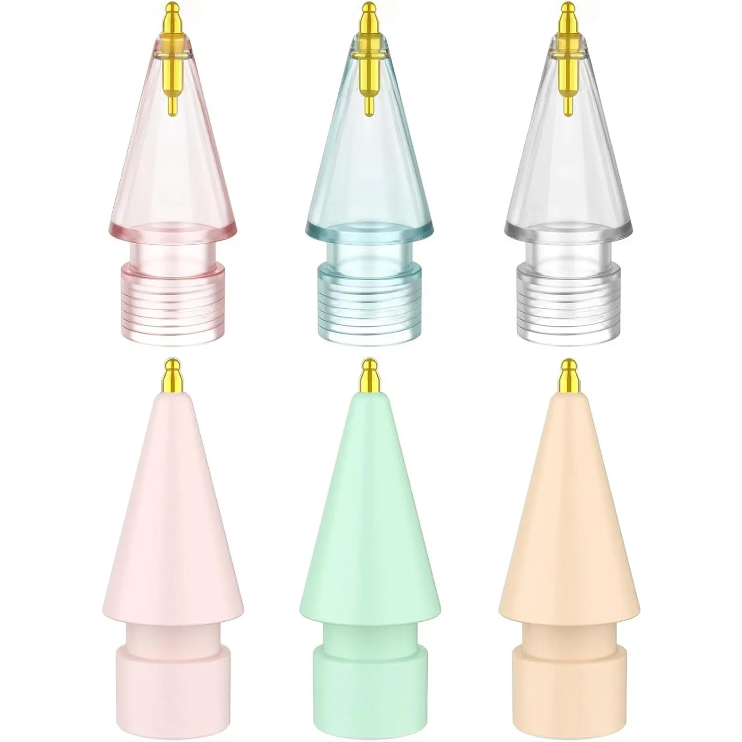 P-KSP02    6 Pack Fine Point Replacement Tips Compatible with Apple Pencil 2nd Generation, Apple Pencil 1st Generation, Apple Pencil USB-C & Apple Pencil Pro Colorful iPencil Nibs (Multicolour)