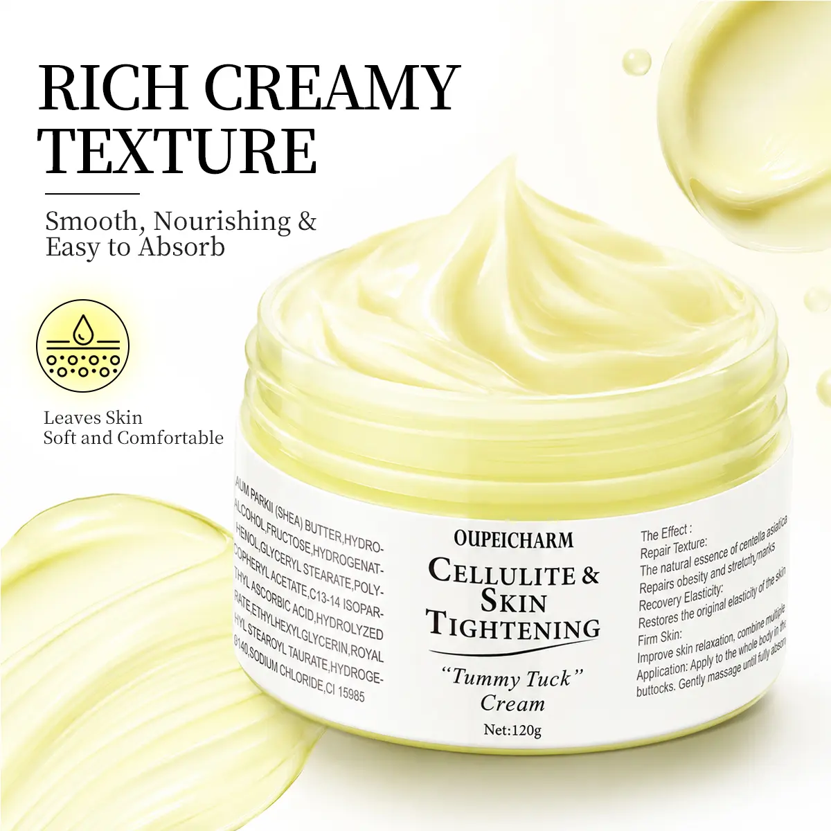 Pregnant Women's Nourishing Stretch Mark Care Body Moisturizer with 3-Hyaluronic Acid & Centella Asiatica Extract - Hydrating, Restores Skin Elasticity, Whole Body Use