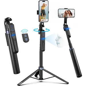 Auto Face Tracking Tripod 360 Rotation with Stand,Android and IPhone Tripod Holder with Remote and Gesture Control, No App,Built-in Tracking Camera Selfie Stick for Vlog Video Recording Tiktok for Gifts for Women