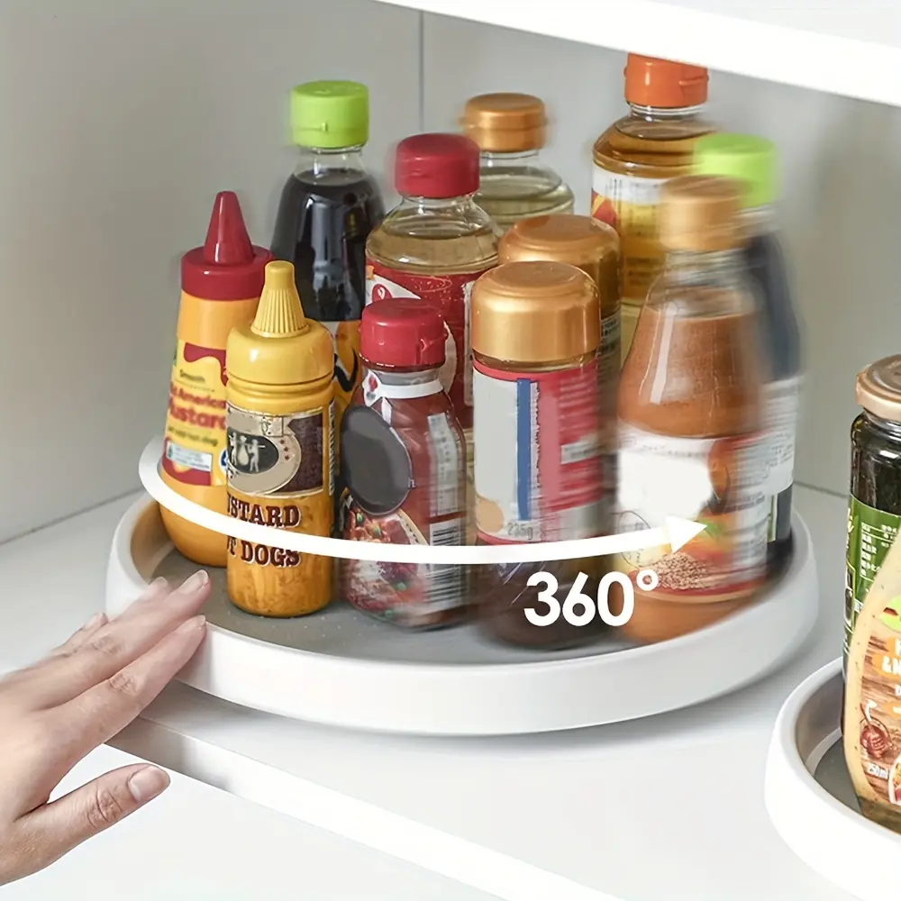 Set of 1 Or 2 Lazy Susan Organizers, 10 Inches in Size, Featuring a Non-Slip Turntable Rack Suitable for Organizing And Storing Items in Cabinets, Pantries, Kitchens, Refrigerators, Bathroom Vanities, And Under Sinks, As Well As for Rotating Spice Racks A