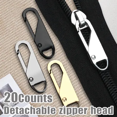 Fashionable Durable Zipper Pulls - 20 Pulls Pack, No-Tool Installation, Random Colors, Style-Classic Design for Handbag, Luggage & Clothes Decoration