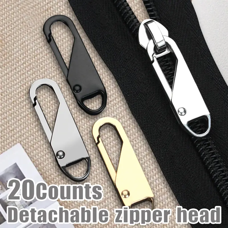 Fashionable Durable Zipper Pulls - 20 Pulls Pack, No-Tool Installation, Random Colors, Style-Classic Design for Handbag, Luggage & Clothes Decoration