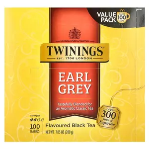 Twinings Flavored Black Tea, Earl Grey , 100 Tea Bags, 7.05 oz (200 g)