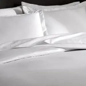 Soho Plain White Sateen 100% Cotton 300 Thread Count Sheet Set