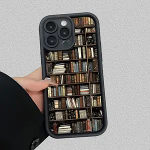 Phone Case - Popular Creative Bookshelf Cartoon Pattern Phone Case, Compatible with Iphone 16/15/14/13/12/11/XS/XR/X/7/8 Plus/Pro/Max/Mini - Stylish And Innovative Design, Suitable for Both Men And Women, a Perfect Gift for Friends, Family