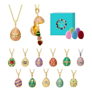 Fizz and Rizz by Yorkett,Easter Egg Pendant Locket Necklace,Enamel Easter Jewelry, Basket Stuffers Fillers,gifts for Girls,Kids,Toddlers,Teens,Women,Wife, Daughter,Boys&Girls,Easter Hunt Party Favors,Bunny Jewelry,Bag Charms,Keychains,Fashionable Jewelry
