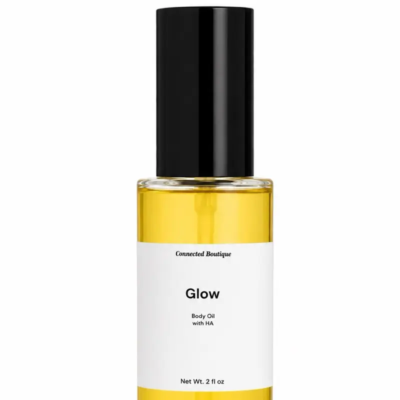 Connected Boutique Glow dry perfume body oil Golden Ember scent anti aging fast absorbing hydration