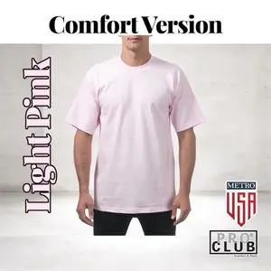 PRO CLUB COMFORT Short Sleeve Tee - Medium-Weight T-Shirt with Relaxed Collar, Regular Fit, Standard Thickness, Available in Multiple Colors, 100% cotton