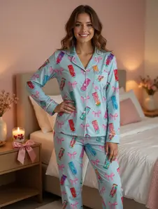 Women Alani Satin Pajamas Set, Alani Energy Drink Sleepwear, Women Satin Loungewear, Alani Lover Gift For Her