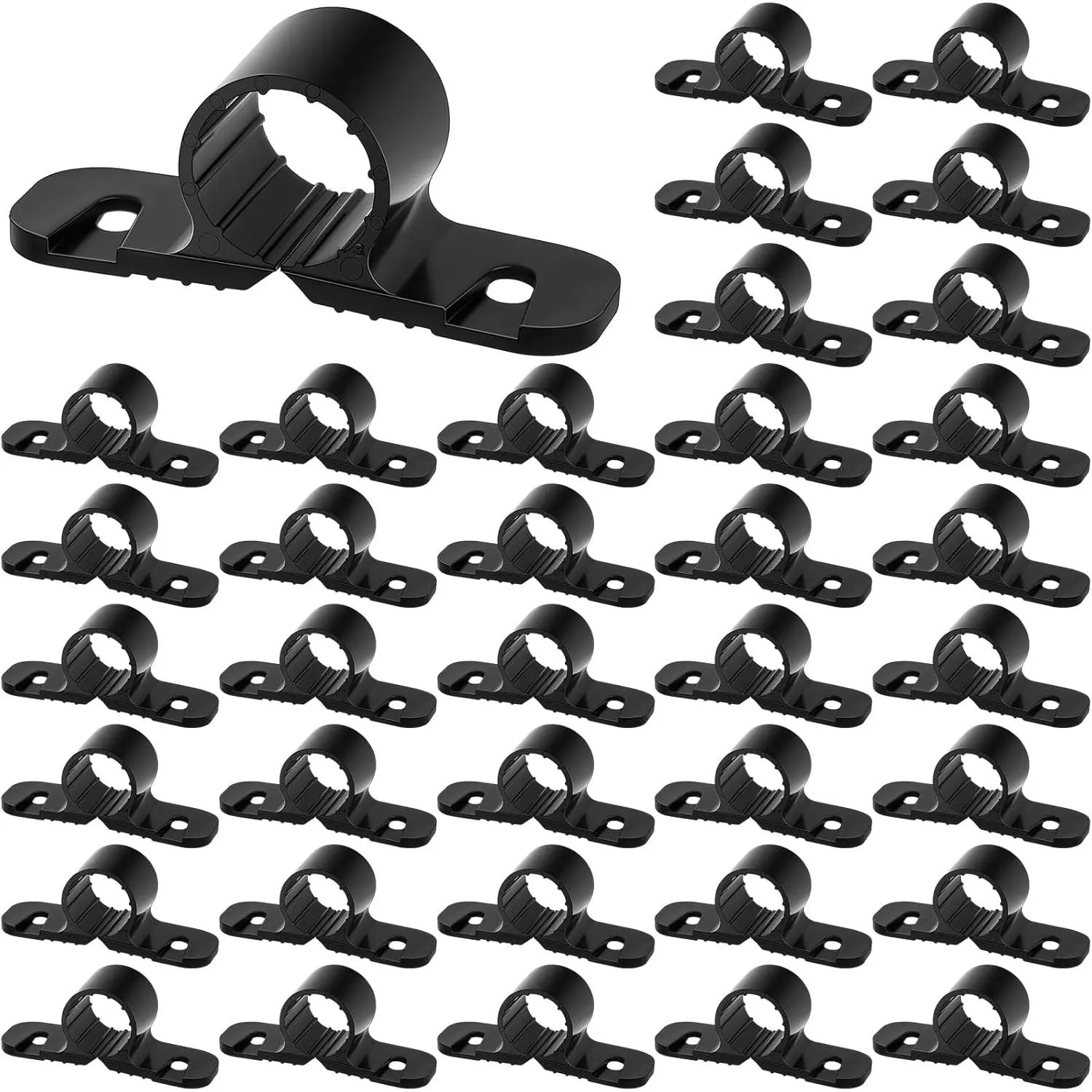 50 Pack 1/2 Inch Black Pipe Supports Suspension Clamp Pipe Clamps Pex Clamps for Pex, Copper, CPVC